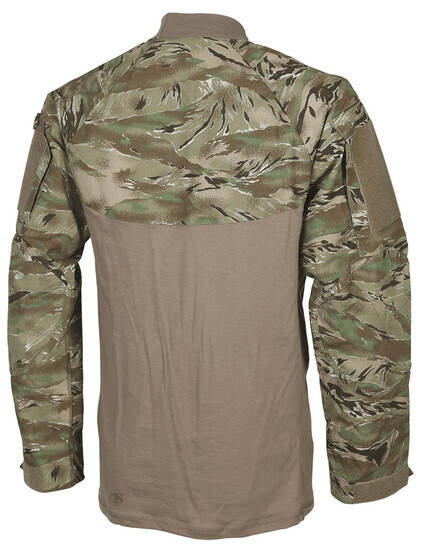 Tru-Spec T.R.U. Combat Shirt in All Terrain Tiger Stripe with mock neck